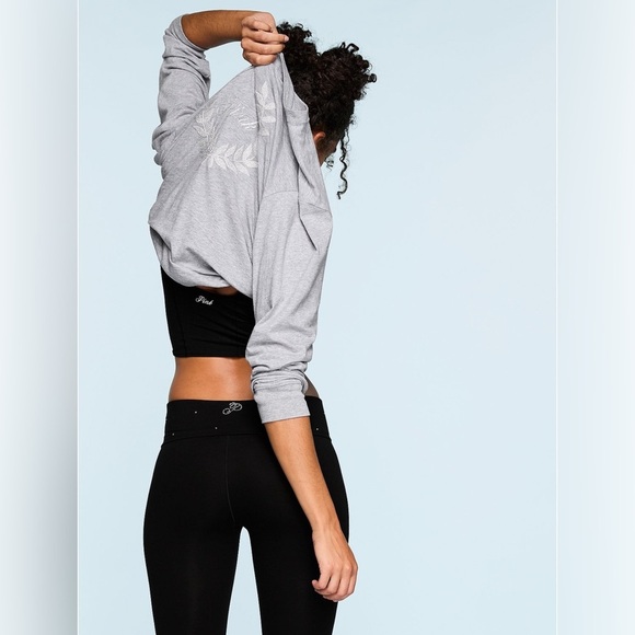 PINK Campus Cotton Bling Long-Sleeve Tee - Picture 1 of 4